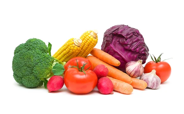 Various vegetables close-up isolated on white background — Stock Photo, Image