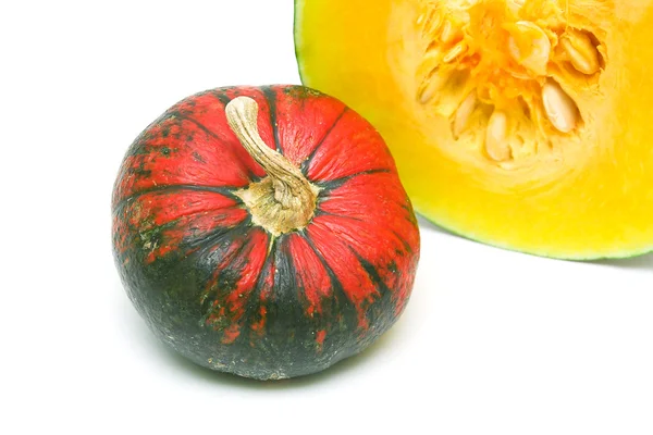 Ripe pumpkin on a white background close-up — Stock Photo, Image