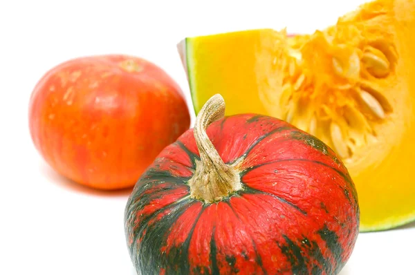 Ripe pumpkin on a white background close-up — Stock Photo, Image