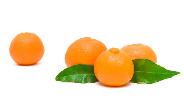 Mandarinas maduras aisladas sobre fondo blanco —  Fotos de Stock