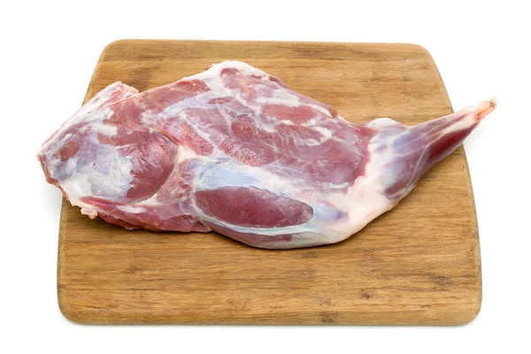 Raw lamb leg isolated on white background — Stock Photo, Image