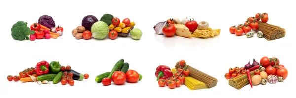 Fresh Food White Background Horizontal Photo — Stock Photo, Image