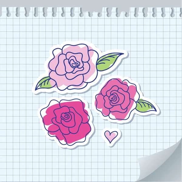 Rosas cor de rosa — Vetor de Stock