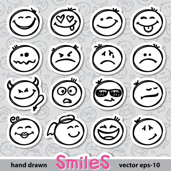 Set of smiles — Stock Vector