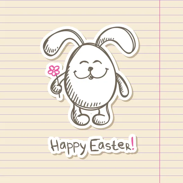Easter bunny sticker — Stock Vector