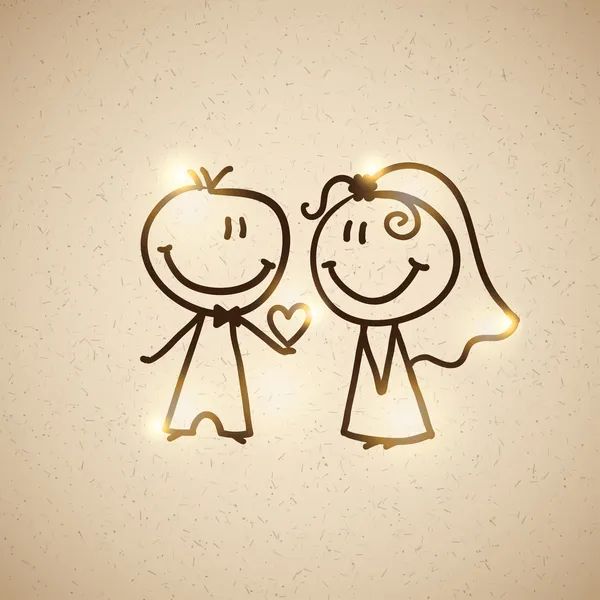 Couple de mariage, vecteur eps 10 — Image vectorielle