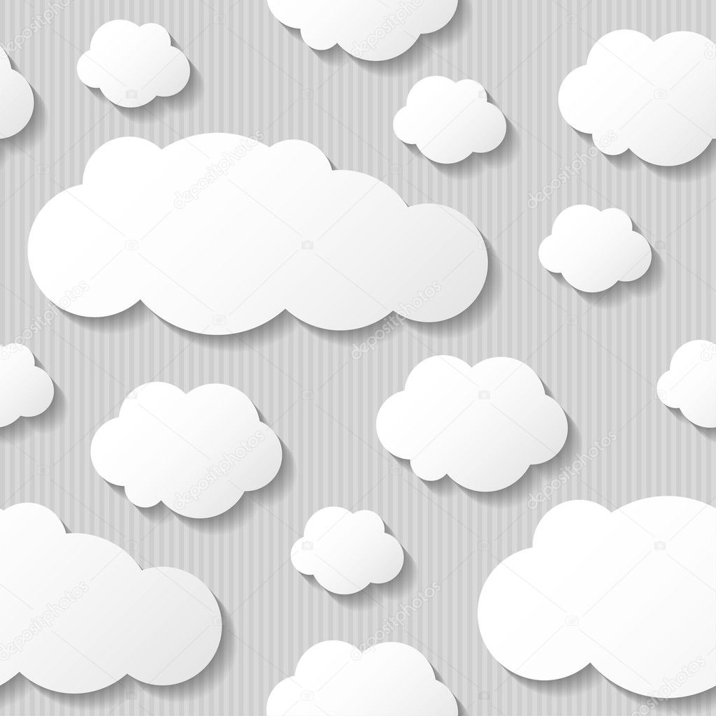 Paper clouds, vector eps 10