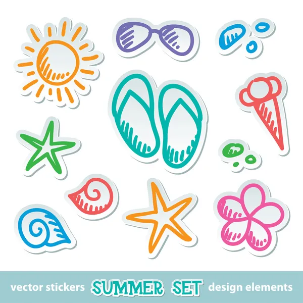 Símbolos verano — Vector de stock