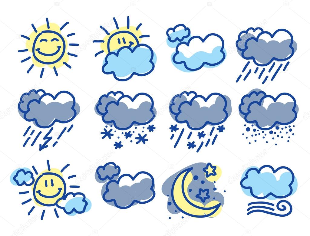 Wettersymbole Stock Vector by ©redcollegiya 23232664