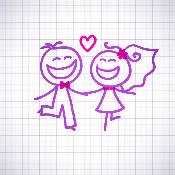 Pareja de boda — Vector de stock