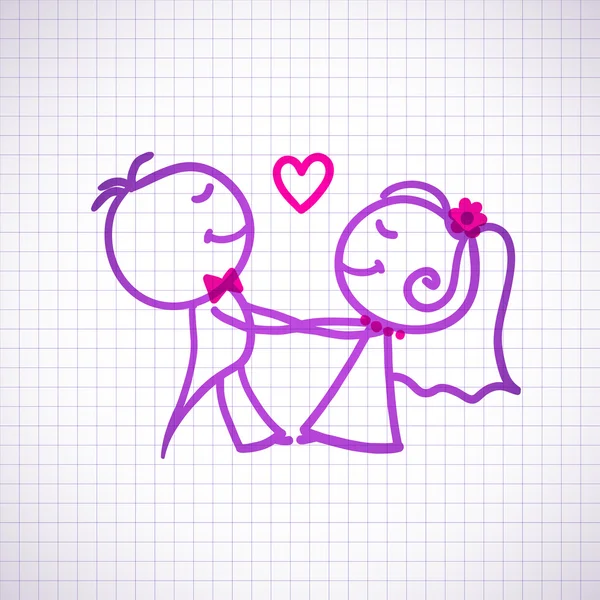 Pareja de boda — Vector de stock