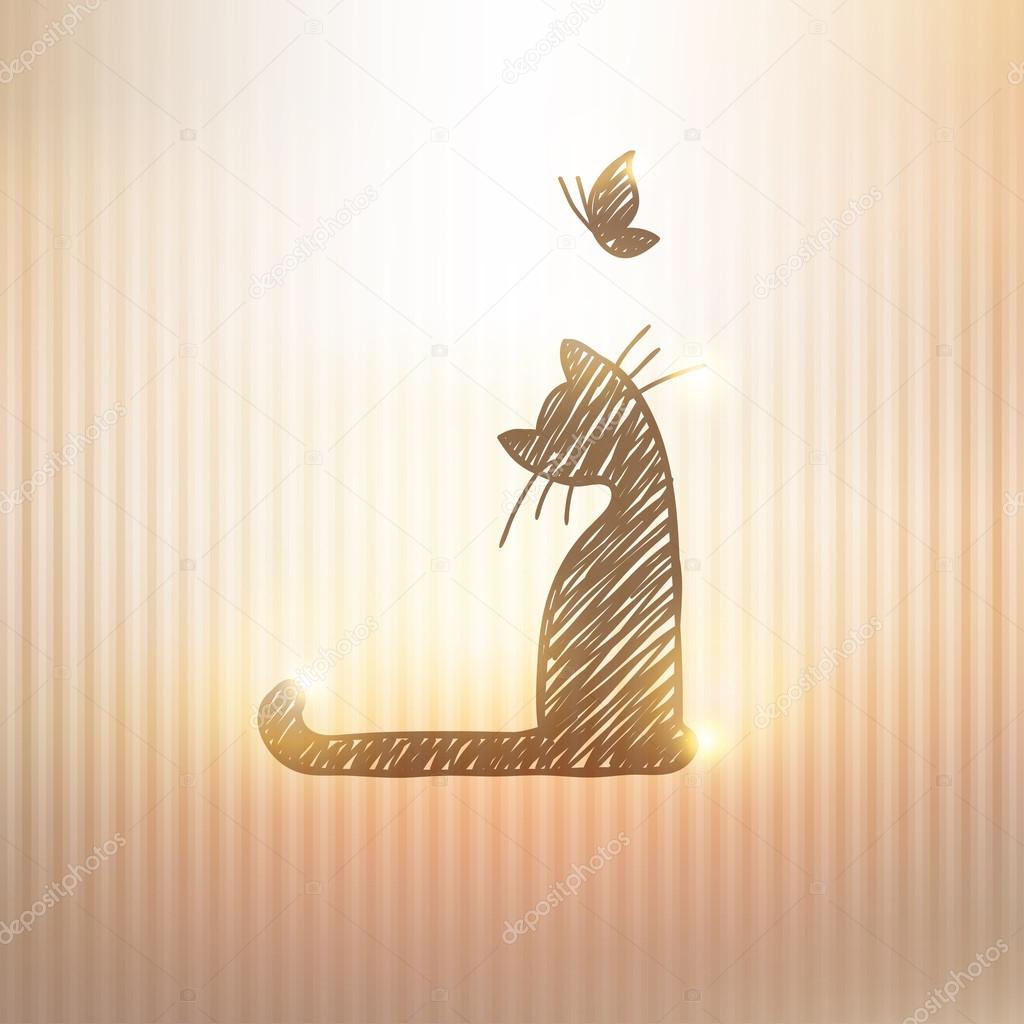 Kartı ile kedi — Stok Vektör © redcollegiya 28430421