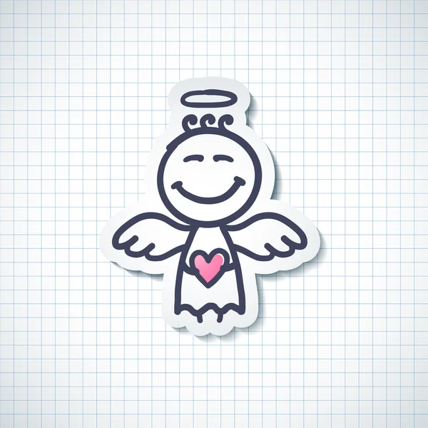 Ručně kreslený anděl — Stockový vektor