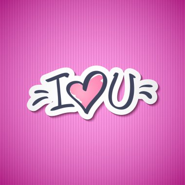 I love you text clipart