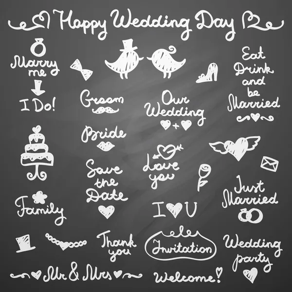 Esküvői letterings — Stock Vector