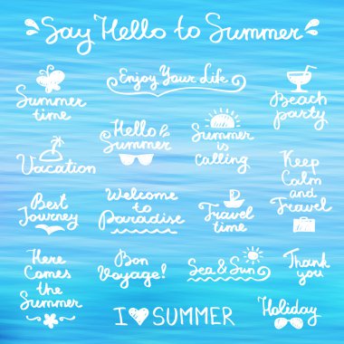 summer letterings clipart
