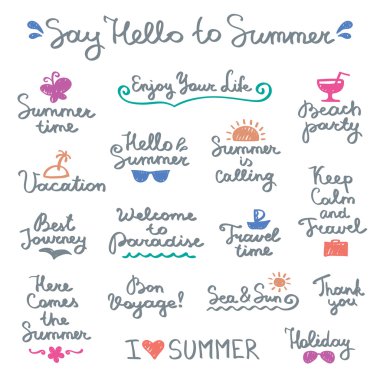 summer letterings clipart