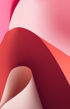 Geometrik kırmızı ve pembe renkli arka plan. Romantik Sevgililer Günü minimum arkaplan