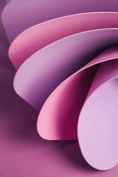 Violet Pastel Wavy Paper Sheets Purple Background Abstract Colorful Backdrop — Stok Foto
