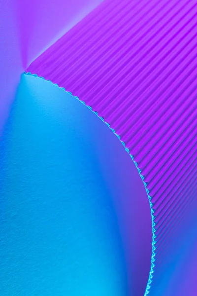 Abstract Geometric Background Violet Teal Hues Corrugated Lines Futuristic Backdrop — Stok Foto