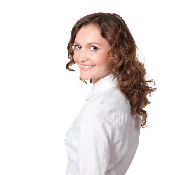 Retrato de una joven empresaria feliz — Foto de Stock