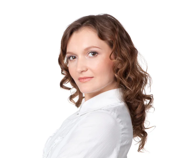 Retrato de una joven empresaria feliz — Foto de Stock