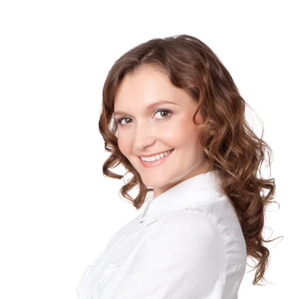 Retrato de una joven empresaria feliz — Foto de Stock