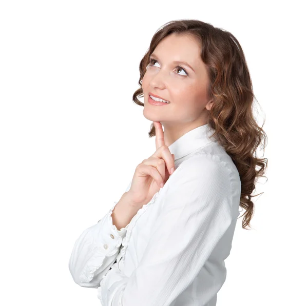 Beautiful young woman daydreaming — Stock Photo, Image