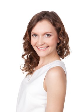 Güzel bir genç kadının portresi.