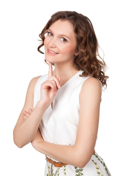 Beautiful young woman daydreaming — Stock Photo, Image