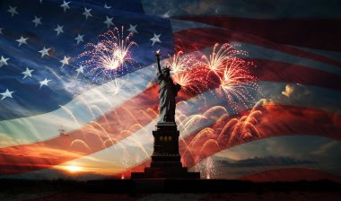 Independence day. Liberty enlightening the world clipart