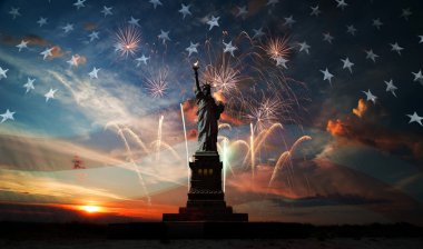 Independence day. Liberty enlightening the world clipart