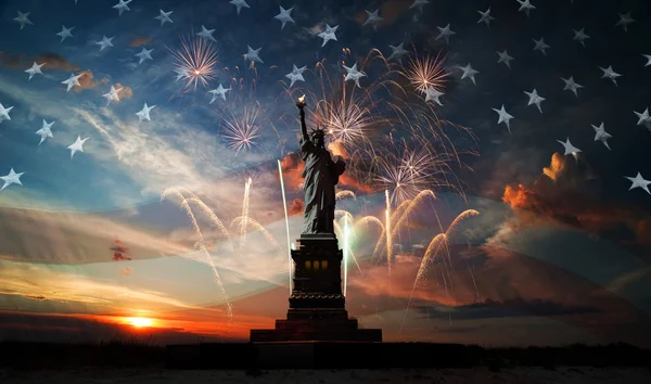 Independence day. Liberty enlightening the world Stock Photo