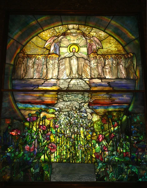 Όμορφη Υαλογράφημα παράθυρο εκκλησιών Royalty Free Εικόνες Αρχείου