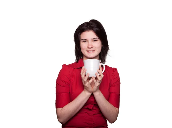 Gelukkig koffie drinker — Stockfoto