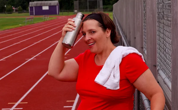 Plus Size Woman Exercising — Stock Photo, Image