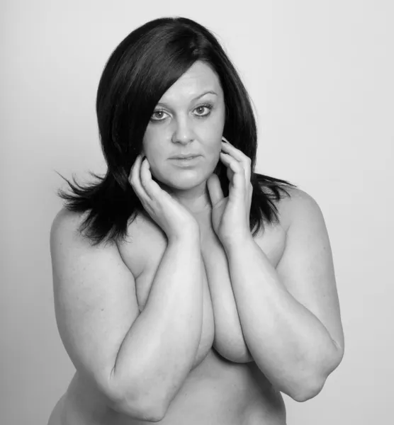 Sexy nahé zralé plus velikosti žena — Stock fotografie