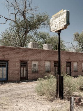Thompson Springs, UT, USA - August 1, 2017 - Thompson Hotel is an abandoned property in Thompson Springs Utah