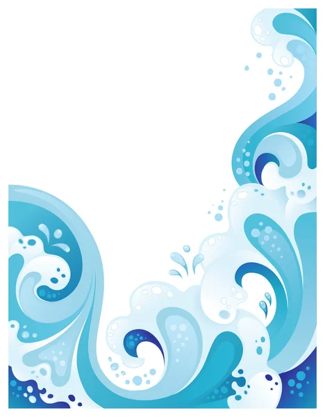 Abstract sea wavy background. Water splash design — Stock Vector