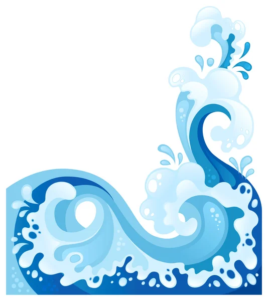 Meereswellen Hintergrund im dekorativen Stil. Wasserspritzer-Design — Stockvektor