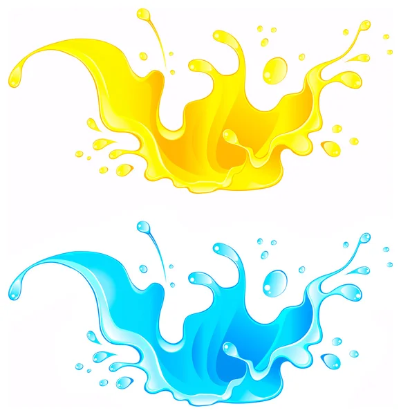 Splash sap drinken. water splash geïsoleerd op witte achtergrond — Stockvector