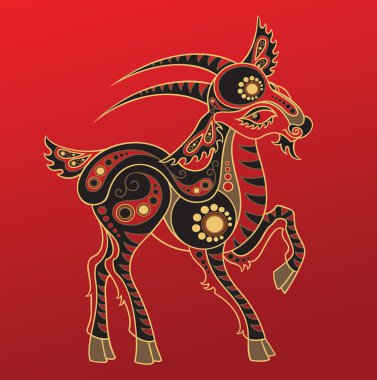 Year of the Goat. Chinese horoscope animal sign clipart