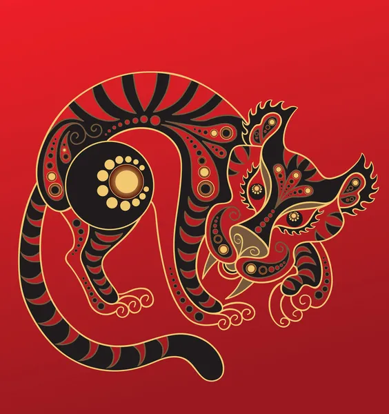 Año del Tigre. Horóscopo chino signo animal — Archivo Imágenes Vectoriales