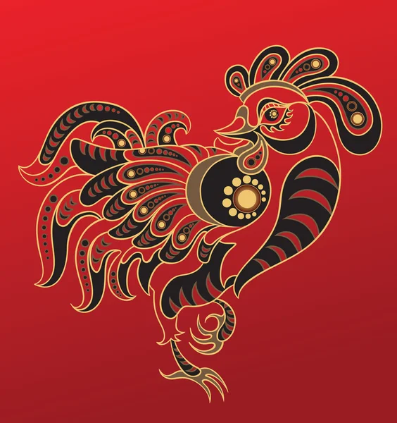 Рік Півня. Китайський гороскоп знака тварин Стоковий вектор