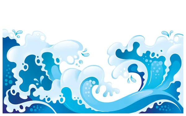 Giant ocean waves background — Stock Vector
