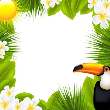 Green Frame With Tropical Elements