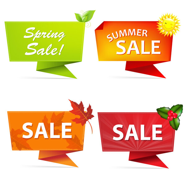 Sale Origami Banners Set