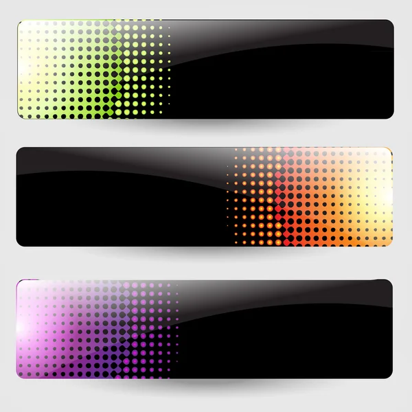 Abstracte zwarte banners set — Stockvector