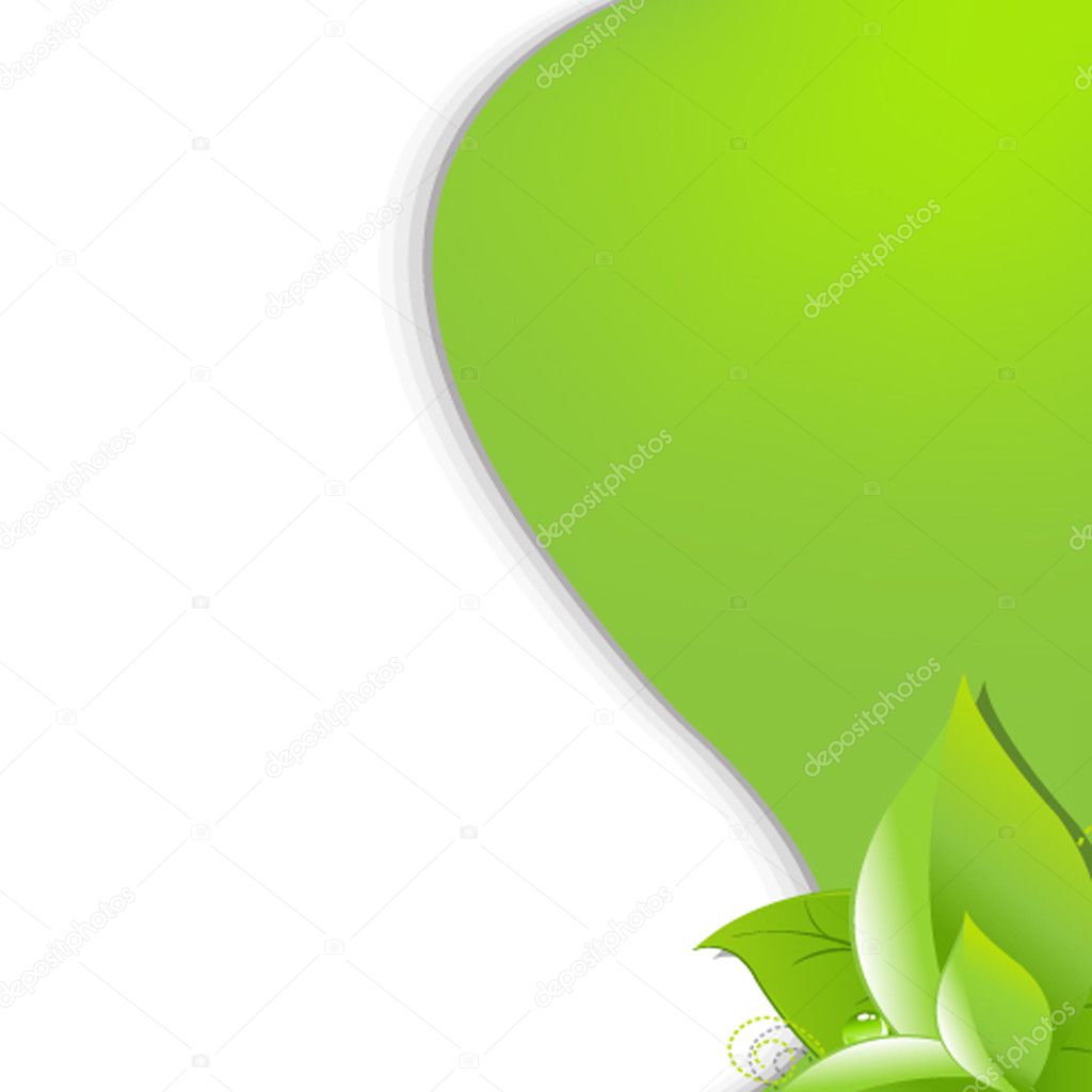 Eco Green Background With Leafs