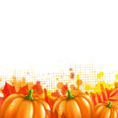 Turuncu BLOB'ları sonbaharda yapraklar ve kabaklar